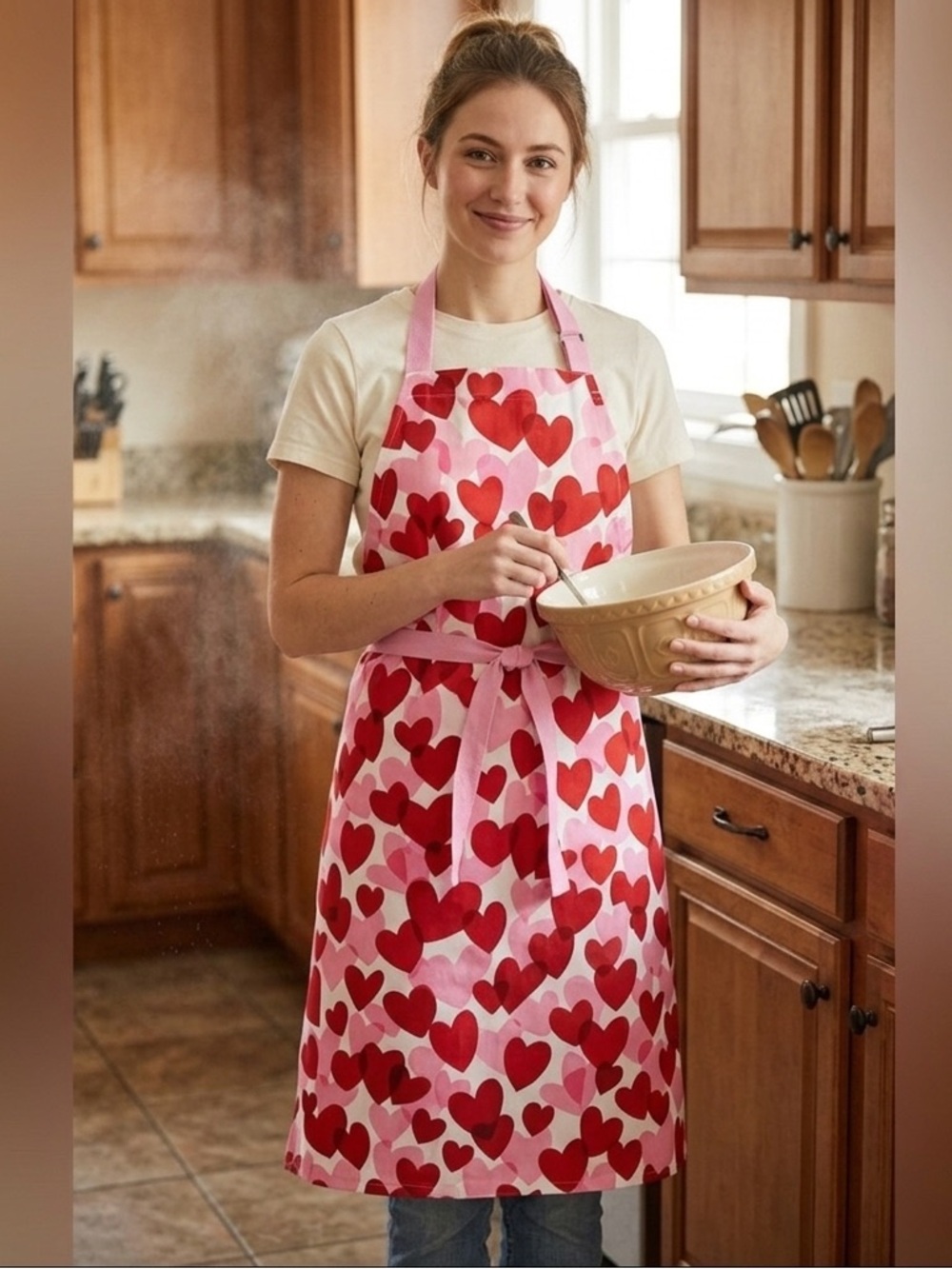 kate spade Pink and Red Heart Print Apron